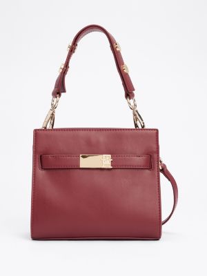 red heritage stud satchel for women tommy hilfiger