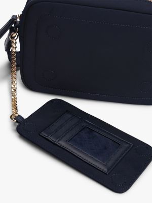 blue detachable card holder camera bag for women tommy hilfiger