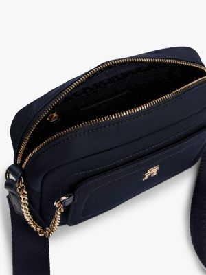 petit sac bandoulière à porte-cartes amovible bleu pour femmes tommy hilfiger