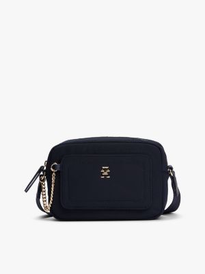 petit sac bandoulière à porte-cartes amovible blue pour femmes tommy hilfiger