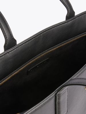 black th soft plaque tote for women tommy hilfiger