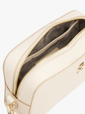 camera bag th soft con monogramma bianco da donne tommy hilfiger