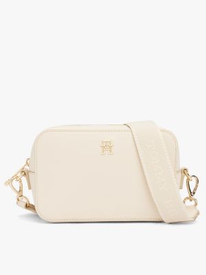 white th soft plaque camera bag for women tommy hilfiger