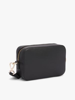 petit sac bandoulière th soft à plaque noir pour femmes tommy hilfiger