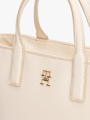 weiß th soft tote-bag mit logomuster-riemen für damen - tommy hilfiger