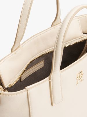 weiß th soft tote-bag mit logomuster-riemen für damen - tommy hilfiger