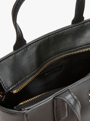 schwarz th soft tote-bag mit logomuster-riemen für damen - tommy hilfiger