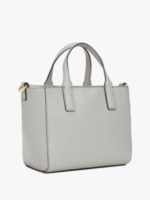 grey th soft logo strap tote for women tommy hilfiger