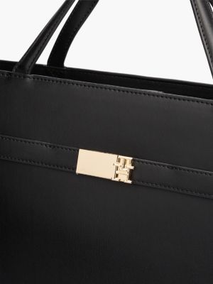 schwarz heritage business-tasche mit glattem finish für damen - tommy hilfiger