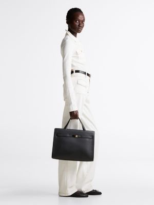 black heritage smooth workbag for women tommy hilfiger