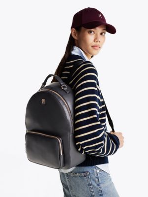 black th soft dome backpack for women tommy hilfiger