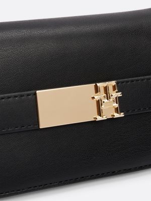 portafogli bifold heritage sottile nero da donne tommy hilfiger