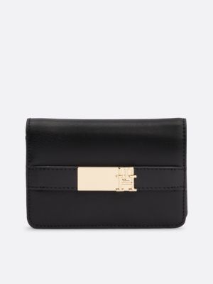 black heritage schmale bifold-brieftasche für damen - tommy hilfiger