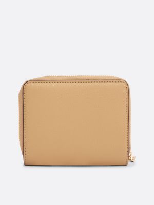 beige th soft zip-around wallet for women tommy hilfiger