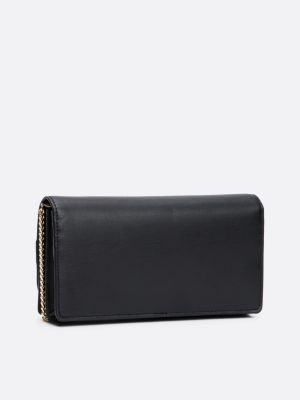 schwarz heritage clutch mit schulterkette für damen - tommy hilfiger