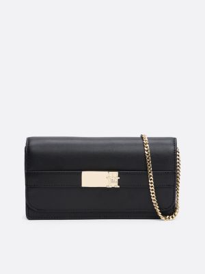 black heritage chain strap clutch for women tommy hilfiger