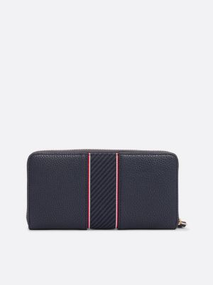 portefeuille zippé effet grain fin plusieurs couleurs pour femmes tommy hilfiger