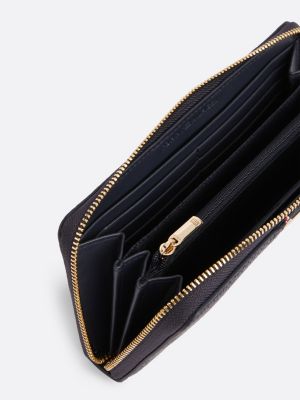 multi genarbte reißverschluss-brieftasche für damen - tommy hilfiger