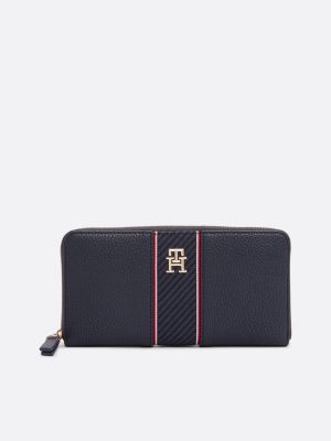 portefeuille zippé effet grain fin multi pour femmes tommy hilfiger