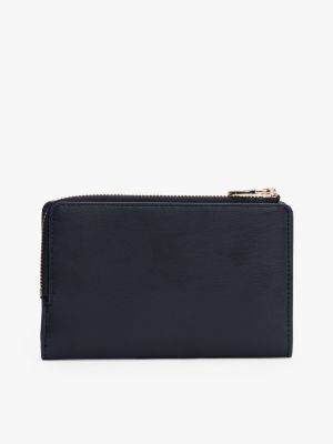 portafogli bifold sottile blu da donne tommy hilfiger