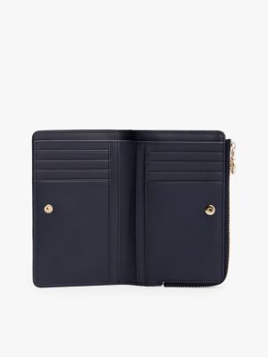 portafogli bifold sottile blu da donne tommy hilfiger