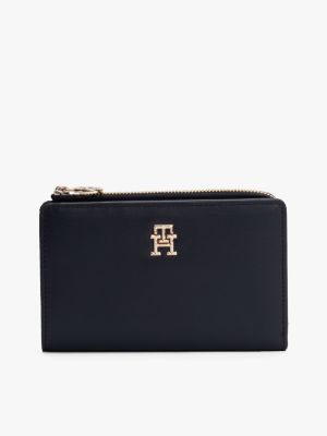 blue slim bifold portemonnee voor dames - tommy hilfiger