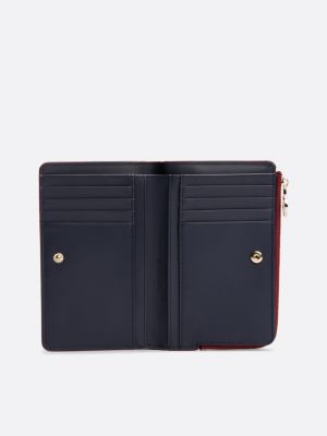 portafogli bifold sottile rosso da donne tommy hilfiger