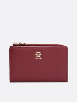 red slim bifold wallet for women tommy hilfiger