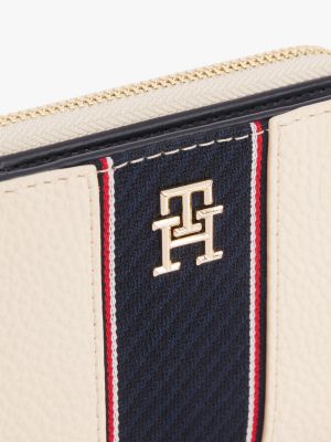 multi th monogram zip-around wallet for women tommy hilfiger