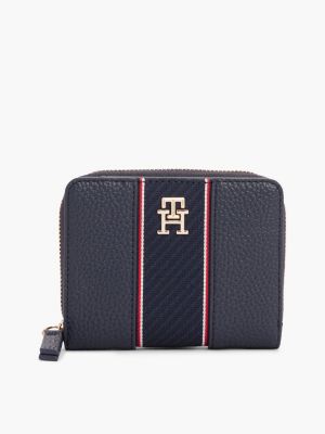 multi th monogram zip-around wallet for women tommy hilfiger