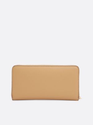 beige th soft zip-around wallet for women tommy hilfiger