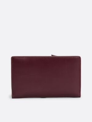 red leather bifold wallet for women tommy hilfiger