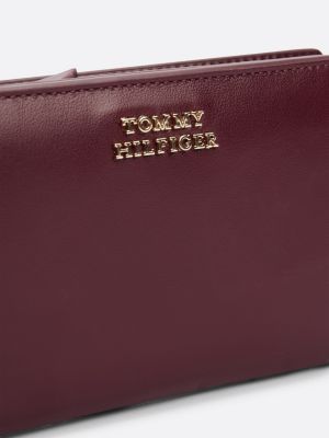 red leather bifold wallet for women tommy hilfiger