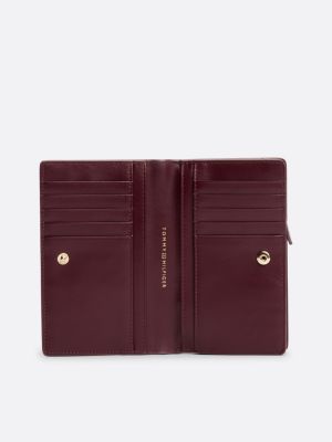 red leather bifold wallet for women tommy hilfiger