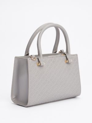 borsa tote th monogram grigio da donne tommy hilfiger