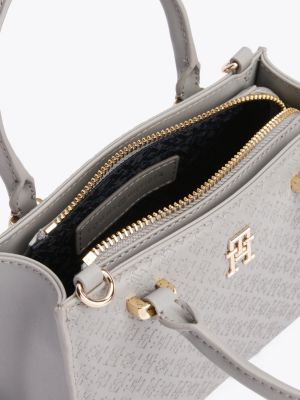 borsa tote th monogram grigio da donne tommy hilfiger