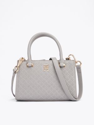 borsa tote th monogram grey da donne tommy hilfiger