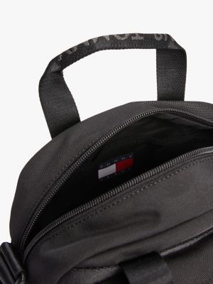 borsa a tracolla essential con logo ripetuto nero da donne tommy jeans