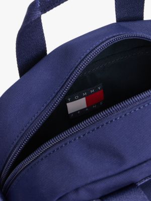 blau essential crossbody-tasche mit logomuster für damen - tommy jeans