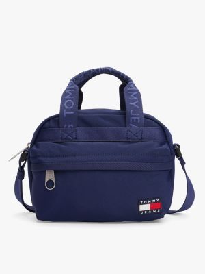 blue essential crossbodytas met repeat logo voor dames - tommy jeans