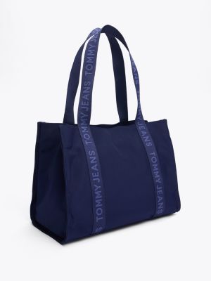 borsa tote essential con logo blu da donne tommy jeans