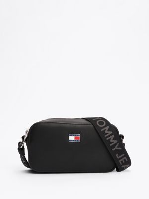 black essential kameratasche mit logo für damen - tommy jeans