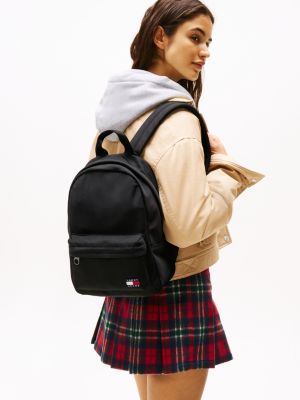 sac à dos essential à écusson logo noir pour femmes tommy jeans