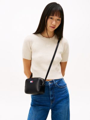 black essential camera bag for women tommy jeans