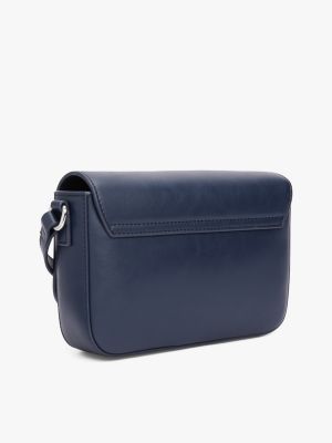 blue essential flap crossbody bag for women tommy jeans