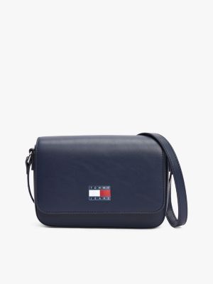 blue essential flap crossbody bag for women tommy jeans