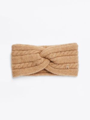 Cable Knit Headband With Alpaca Beige Tommy Hilfiger