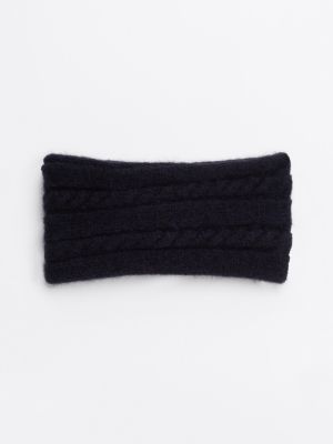 blue cable knit headband with alpaca for women tommy hilfiger