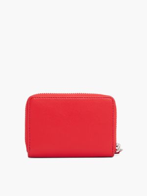 red logo plaque zip-around wallet for women tommy jeans