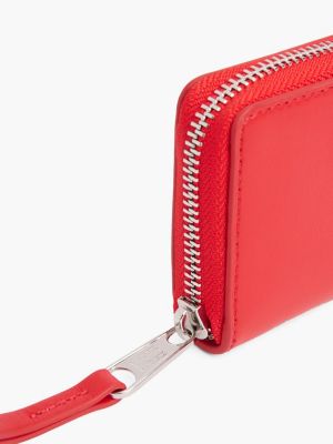 rot reißverschluss-brieftasche mit logo-emblem für damen - tommy jeans